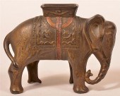 CAST IRON ELEPHANT WITH HOWDAH STILL