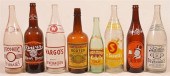 LOT OF 7 VINTAGE PAINTED LABEL GLASS