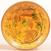 STAHL REDWARE SGRAFFITO DECORATED 39cae7