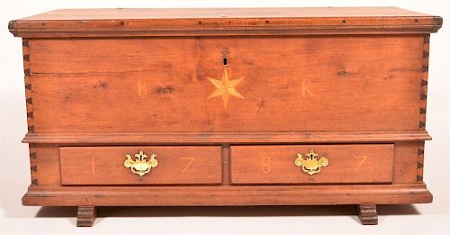 PA CHIPPENDALE WALNUT INLAID DOWER 39cb4a