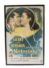 NOTORIOUS (RKO, 1946) ONE SHEET NUMBERED