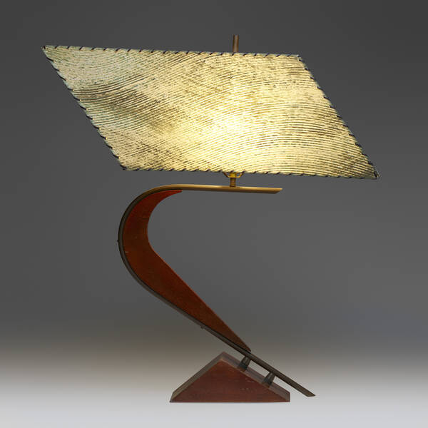 Modern Table lamp c 1955 carved 39d2e9