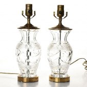 PAIR OF WATERFORD CRYSTAL TABLE LAMPSCut