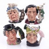 4 LG DOULTON CHARACTER JUGS, ALICE IN