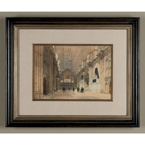 VICTORIAN ENGRAVED PRINT THE GUILDHALL  39b537