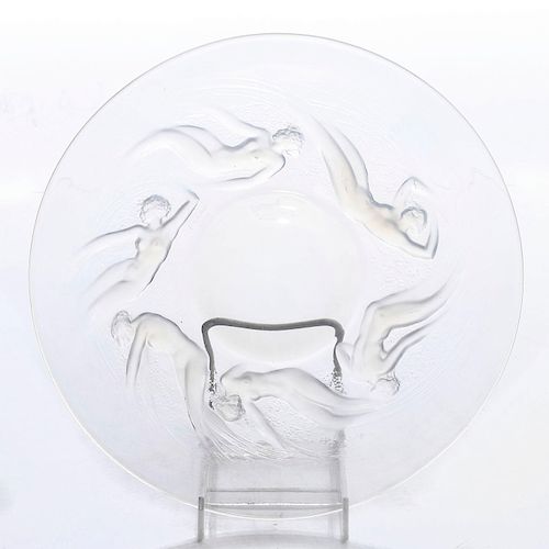 R LALIQUE OPALESCENT ONDINES CHARGERPressed  39b572