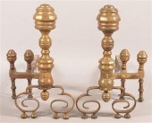 PAIR OF 19TH CENTURY BRASS AND IRON