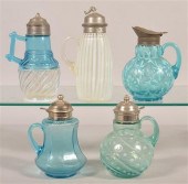 5 VARIOUS OPALESCENT AND PATTERN GLASS