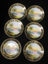 6 Nippon Handpainted Porcelain Plates