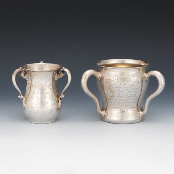 TWO STERLING SILVER TROPHY CUPS 3a0bfe