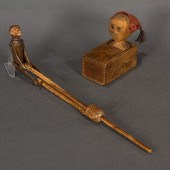 TWO FOLK ART CARVED TOYS, CONSISTING