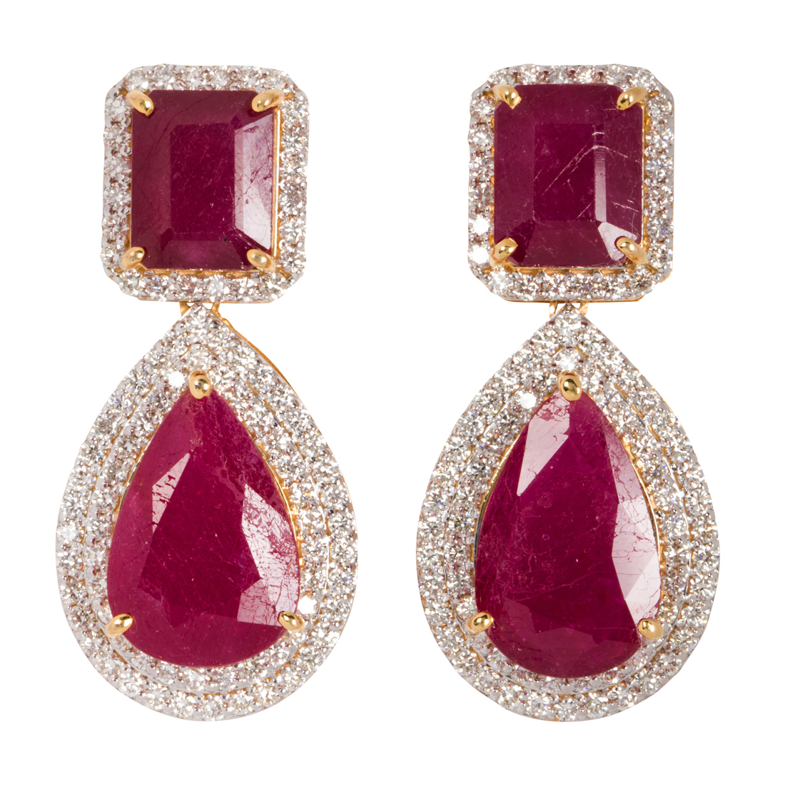 A PAIR OF RUBY DIAMOND AND FOURTEEN 3a1270