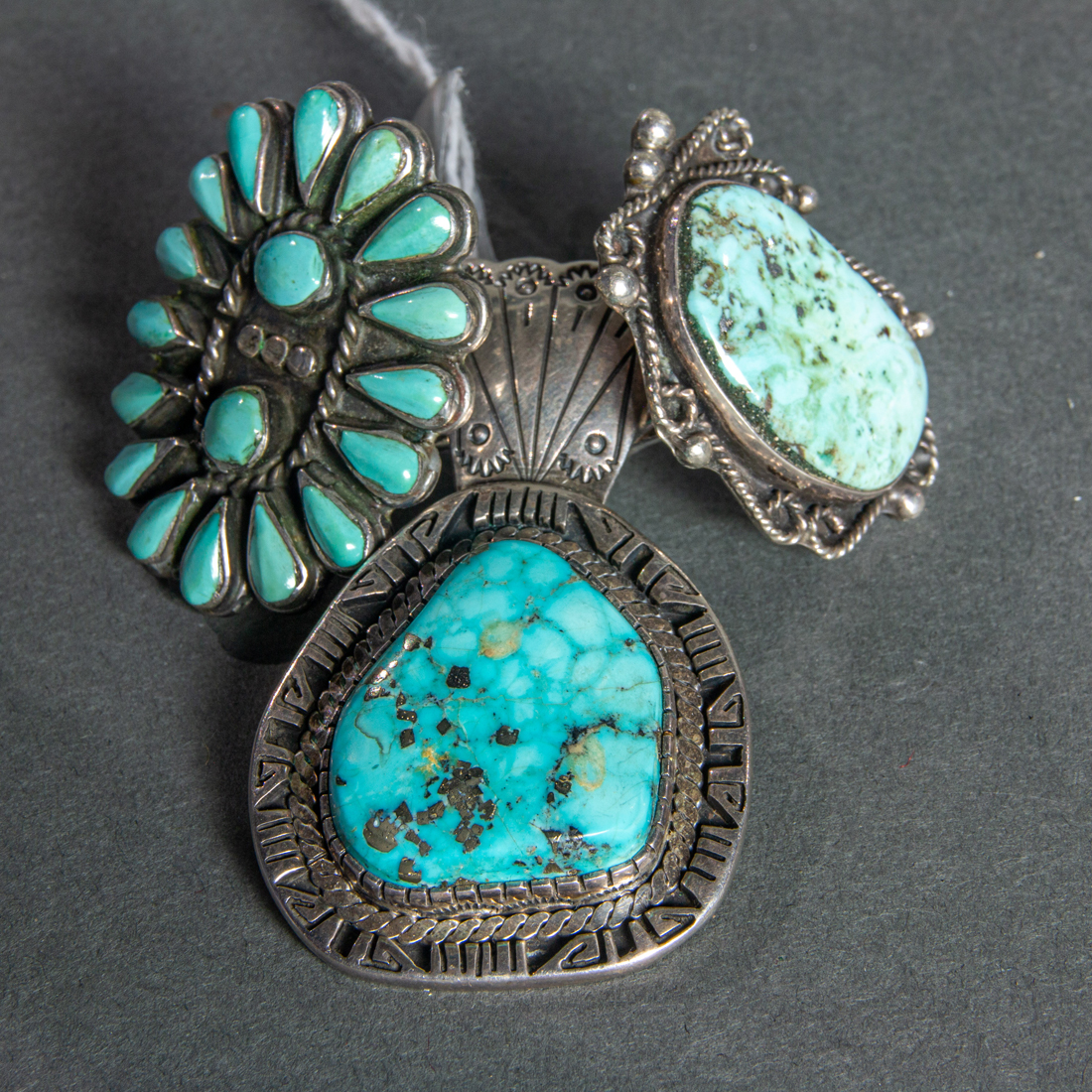 TWO NAVAJO TURQUOISE MOUNTED SILVER 3a143f