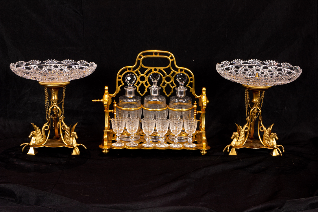  LOT OF 3 BACCARAT STYLE GILT 3a1693