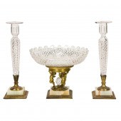 (LOT OF 3) PAIRPOINT CUT GLASS, GILT
