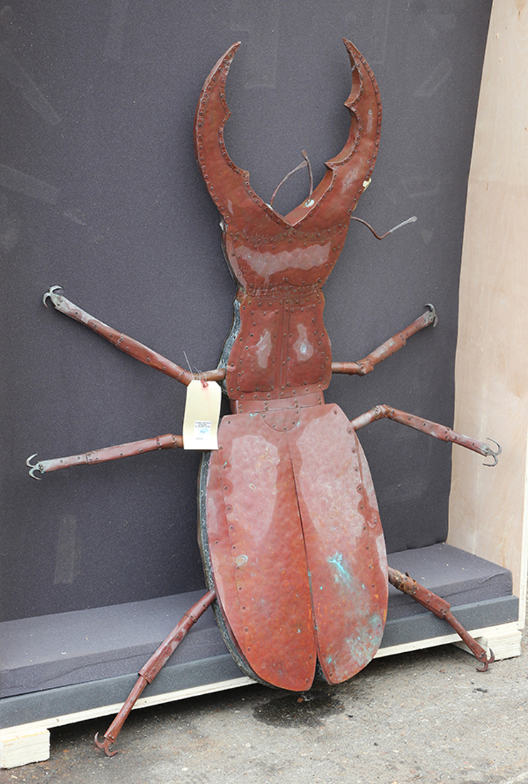LARGE PATINATED METAL FIGURAL SCULPTURE 3a1ad5