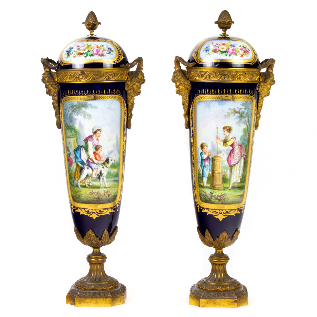 A PAIR OF SEVRES STYLE GILT BRONZE 3a1d26