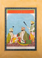 SIKH SCHOOL, MINIATURE PAINTING OF A