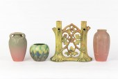 (LOT OF 4) AMERICAN ART POTTERY VASES,
