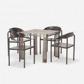 Modern. table and chairs, set of four.
