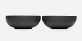 Keith Murray. Black Basalt bowls, pair.