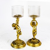 PAIR OF PAIRPOINT GILT BRONZE FIGURAL 3a365a