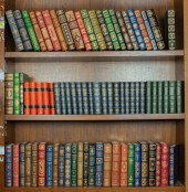 THREE SHELVES OF LEATHER BOUND FICTION: