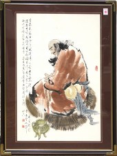 A CHINESE PORTRAIT PAINTING OF SEATED