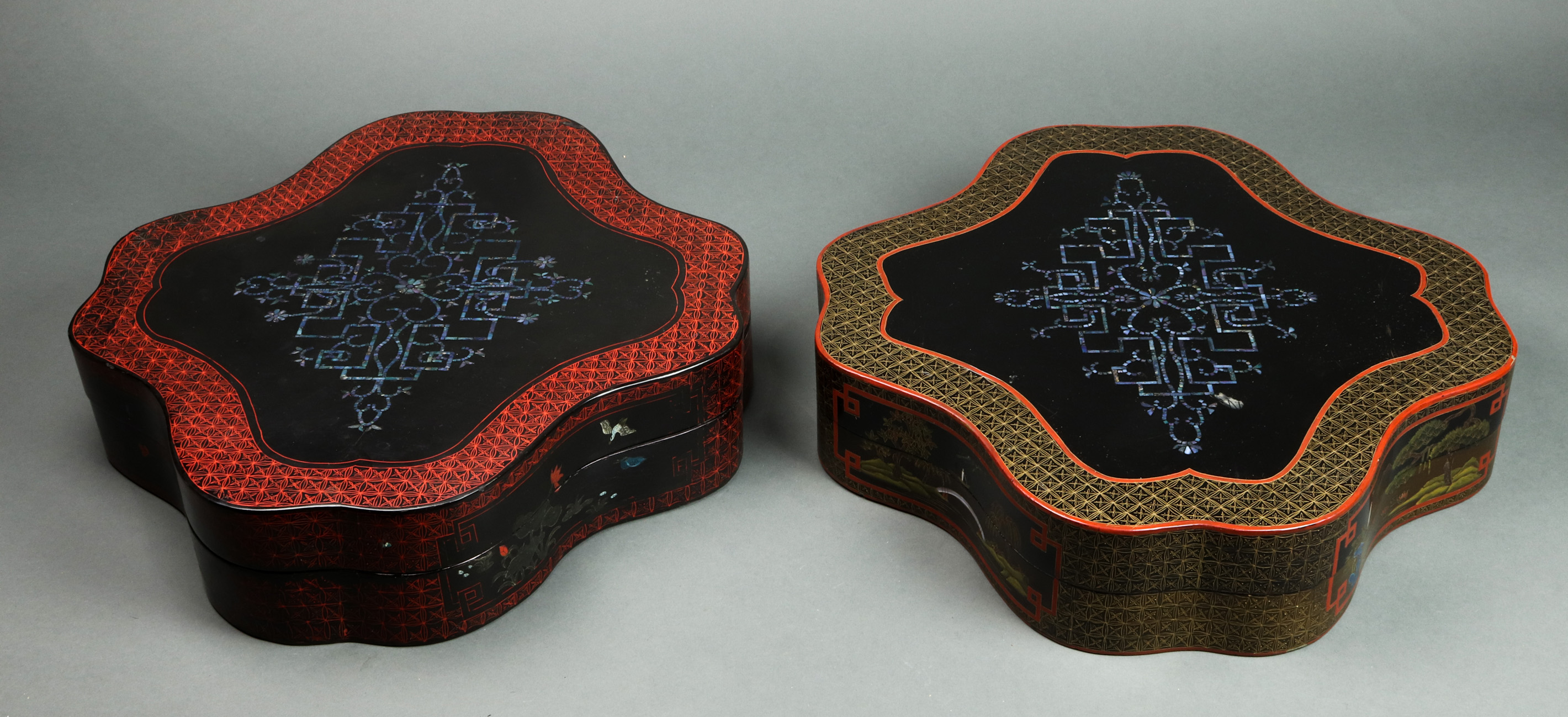 (LOT OF 2) CHINESE LACQUERED BOXES
