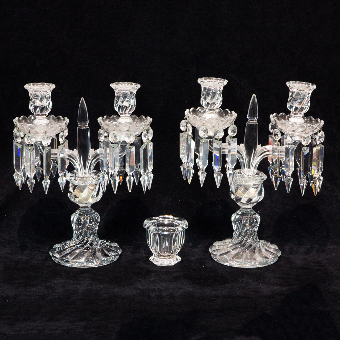  LOT OF 3 PAIR OF BACCARAT TWO LIGHT 3a23e2