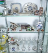 THREE SHELVES OF GLASS AND MAINLY MEXICAN