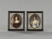 Pair of Portrait Miniatures,  one after