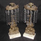 Pair of American Gilt-Lacquered Brass