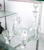(LOT OF 4) STEUBEN CLEAR GLASS CARAFE