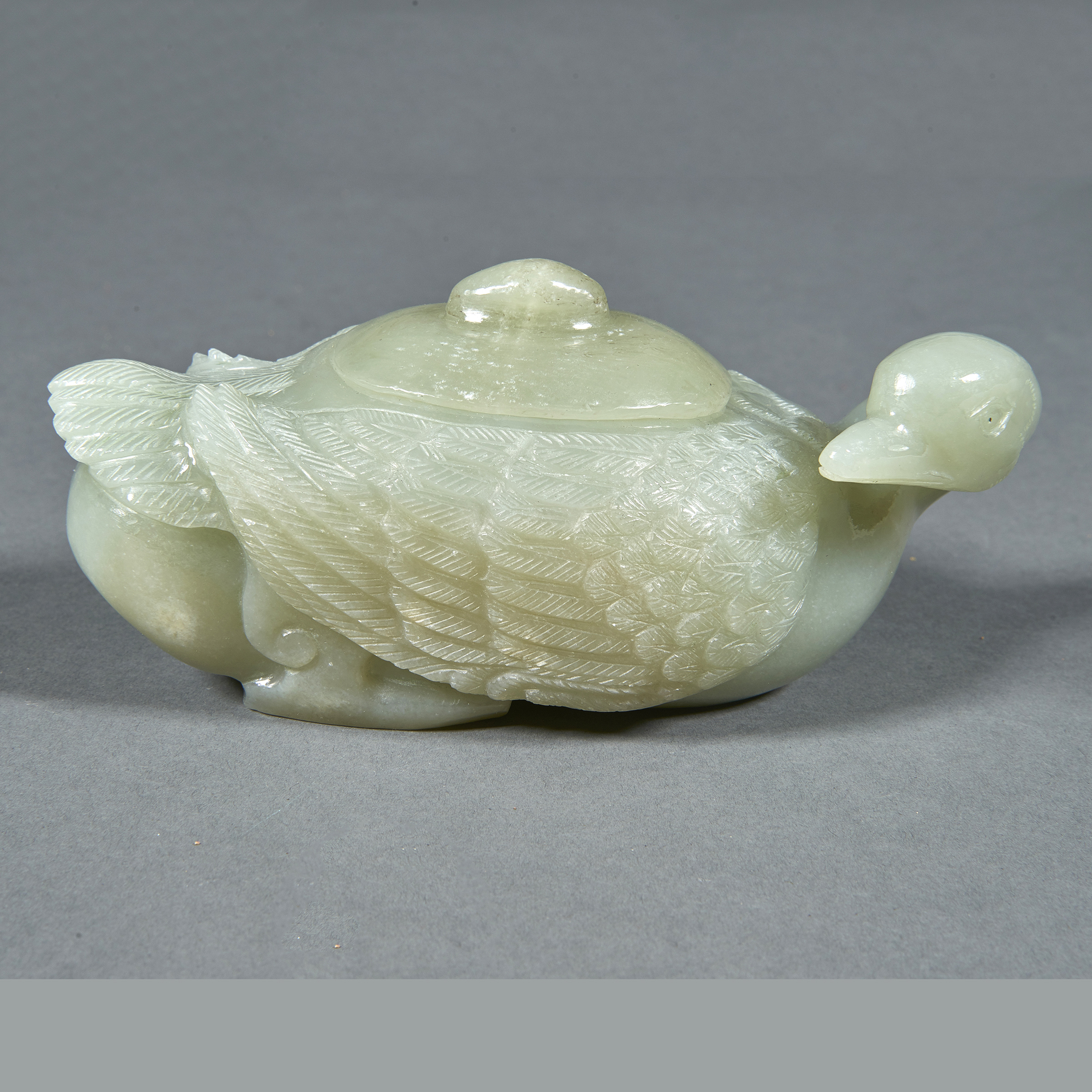 CHINESE CELADON JADE GOOSE FORM 3a6313
