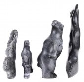 (LOT OF 4) INUIT SOAPSTONE SCULPTURES