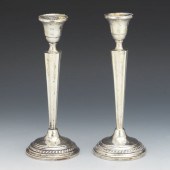 PAIR OF STERLING CANDLE HOLDERS 10 ¼H
