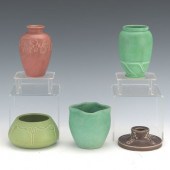 FIVE AMERICAN POTTERY VASES, ROOKWOOD
