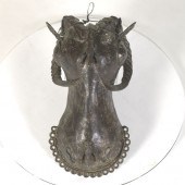 PATINATED METAL WALL MASK 12H x 6 ½W