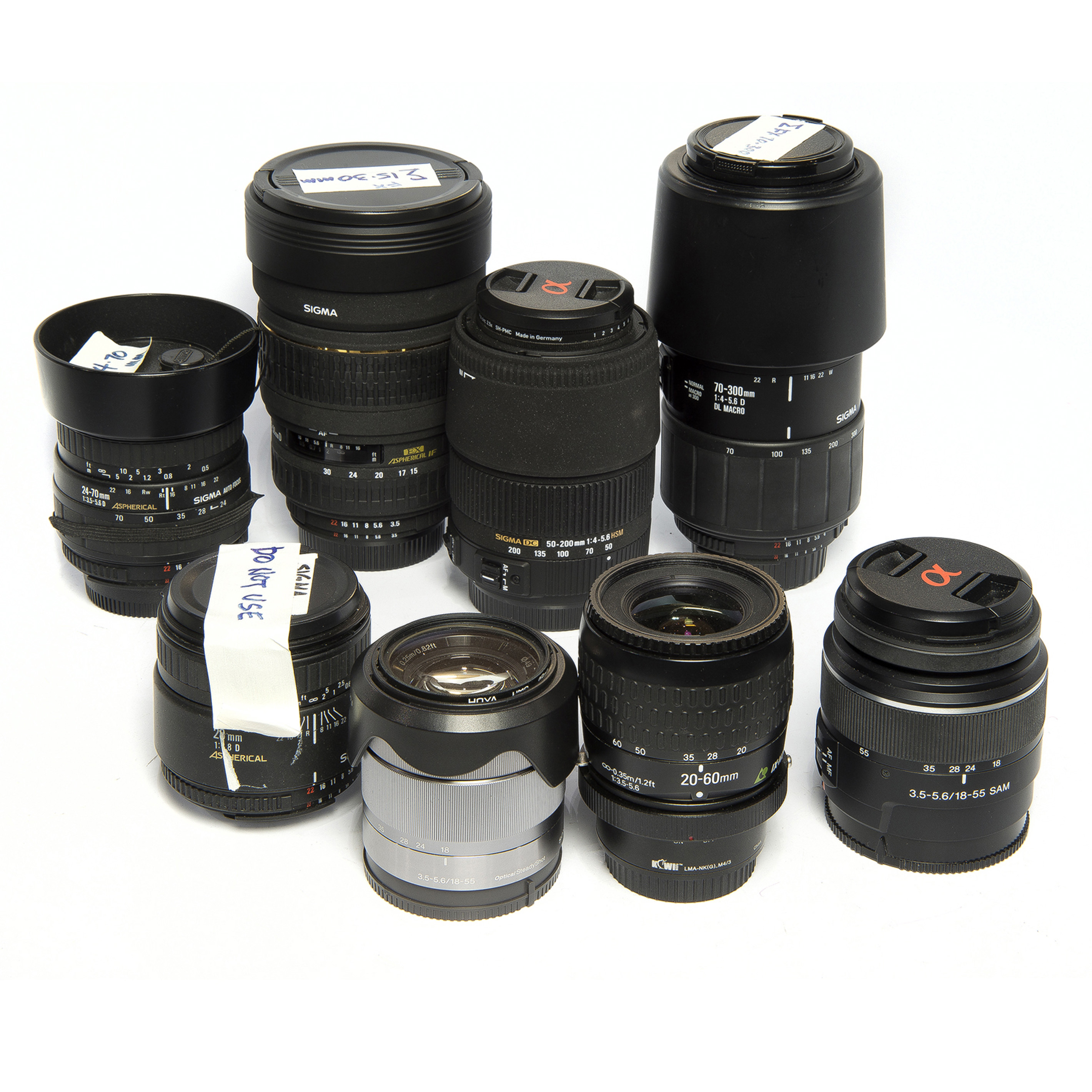  LOT OF 8 NIKON SIGMA AND SONY 3a4a00