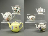 (LOT OF 6) CHINESE FAMILLE ROSE TEAPOTS