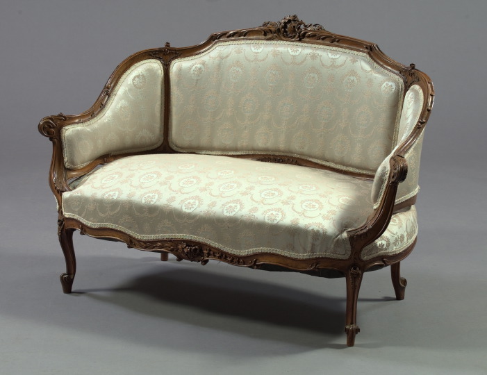 French Fruitwood Upholstered Settee  3a5149
