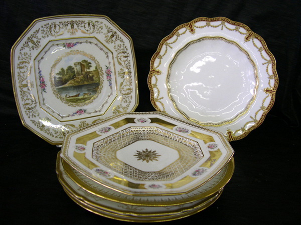 Group of Seven Gold Trimmed Plates  3a51e3