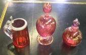 Group of Two Glass Scent Bottles and