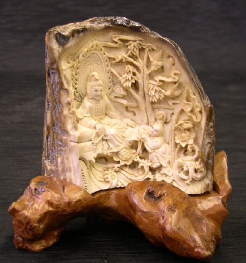 Japanese Carved Ivory Plaque on 3a5279