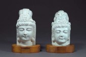 Near-Pair of Indo-Chinese Carved White