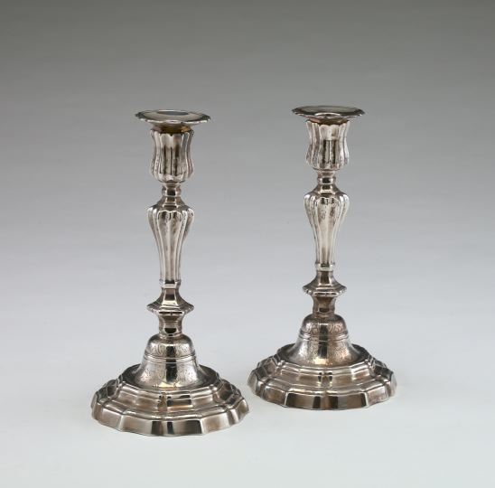 Pair of French Silverplate Candlesticks  3a584f