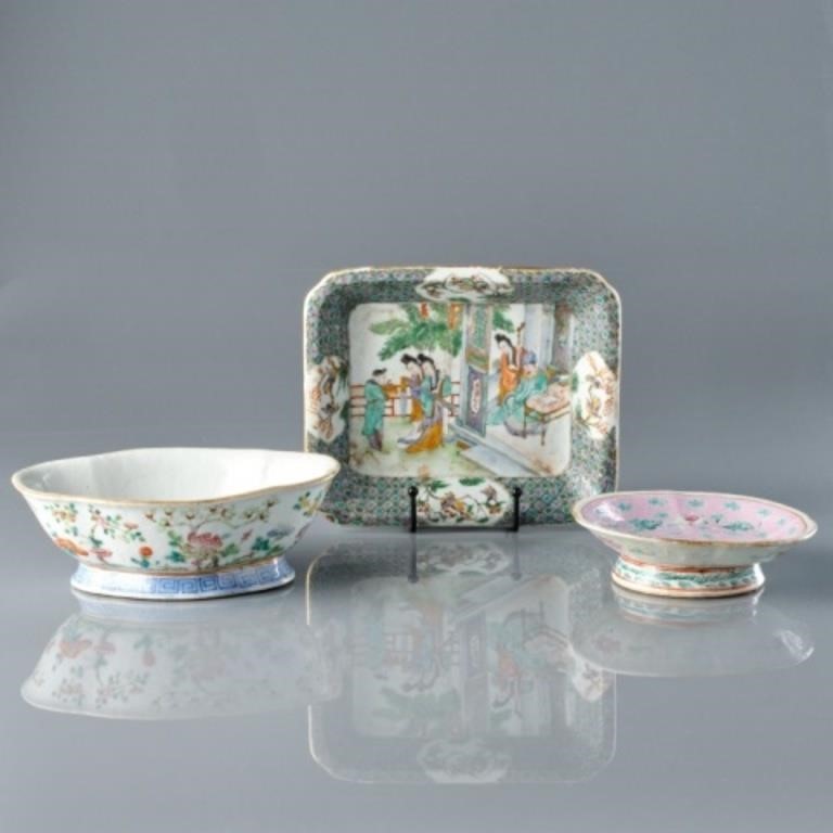 THREE PIECES OF 19TH C CHINESE 3a82a3