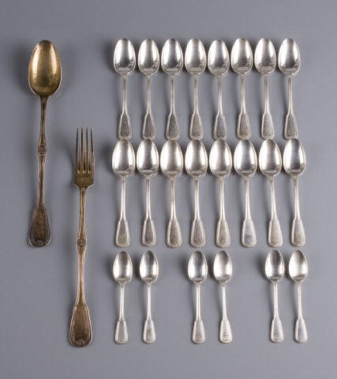 MATCHING SETS GERMAN SILVER SPOONS 3a8d0e