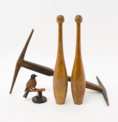 WOOL WINDER, CARVED BIRD & EXERCISE
